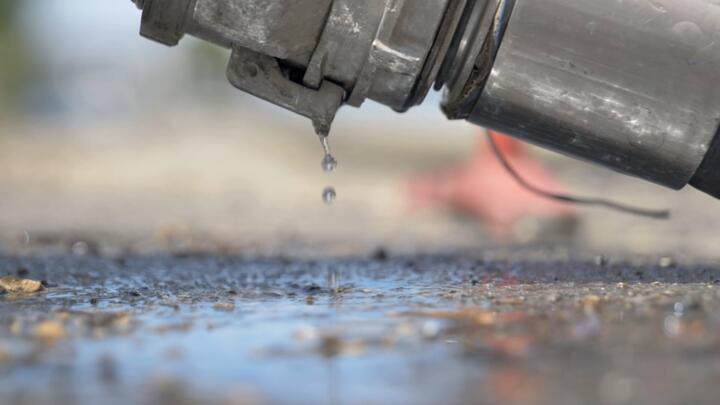 Water is delivered by tanker to a village in southern France.